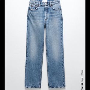 ZARA high rise straight leg jeans